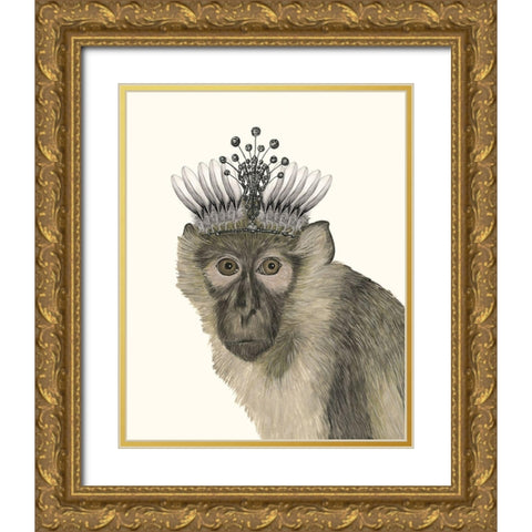 Majestic Monkey I Gold Ornate Wood Framed Art Print with Double Matting by Wang, Melissa