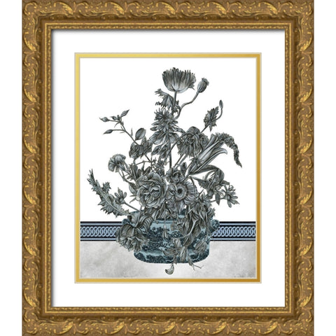 Bouquet in China I Gold Ornate Wood Framed Art Print with Double Matting by Wang, Melissa