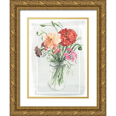 Summer Wildflowers II Gold Ornate Wood Framed Art Print with Double Matting by Parker, Jennifer Paxton