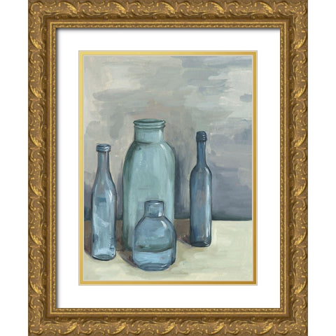 Still Life with Bottles I Gold Ornate Wood Framed Art Print with Double Matting by Wang, Melissa