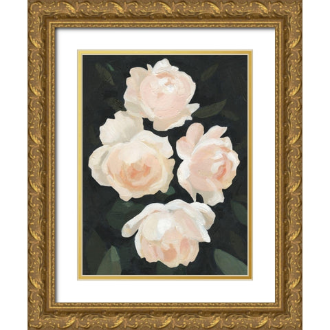 Nighttime Flora I Gold Ornate Wood Framed Art Print with Double Matting by Scarvey, Emma