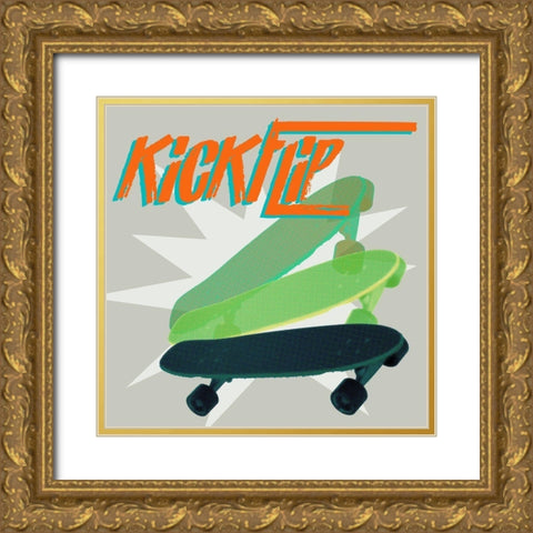 SK8R III Gold Ornate Wood Framed Art Print with Double Matting by Fagalde, Jarman