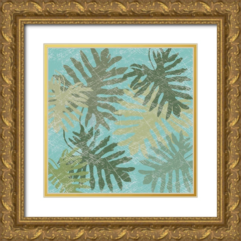 Faded Tropical Leaves I Gold Ornate Wood Framed Art Print with Double Matting by Reynolds, Jade