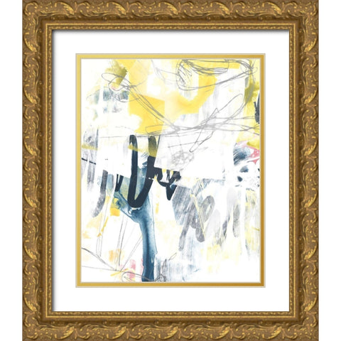 Lyrical Graffiti II Gold Ornate Wood Framed Art Print with Double Matting by Vess, June Erica