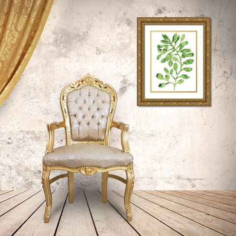 Emerald Tropics II Gold Ornate Wood Framed Art Print with Double Matting by Vess, June Erica