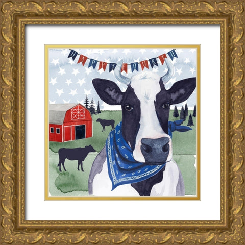 American Herd  II Gold Ornate Wood Framed Art Print with Double Matting by Popp, Grace