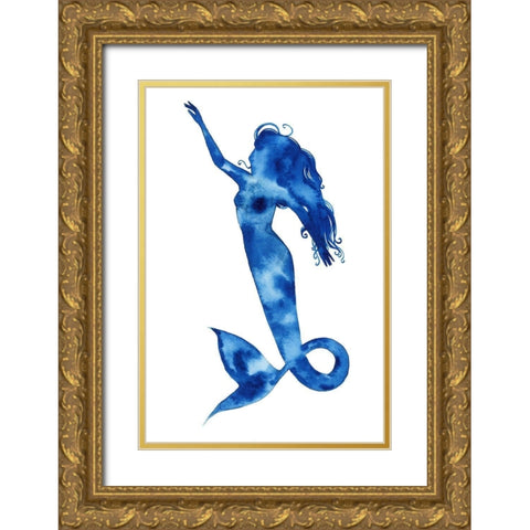 Blue Sirena I Gold Ornate Wood Framed Art Print with Double Matting by Popp, Grace