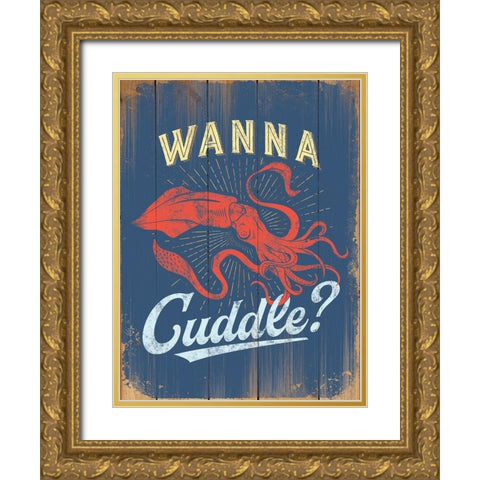 Punny Coastal III Gold Ornate Wood Framed Art Print with Double Matting by Brando, J.J.