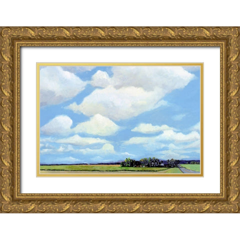 Watermill North Gold Ornate Wood Framed Art Print with Double Matting by Romm, Steven