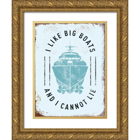 Punny Nautical II Gold Ornate Wood Framed Art Print with Double Matting by Brando, J.J.