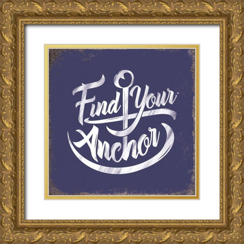 Punny Nautical IV Gold Ornate Wood Framed Art Print with Double Matting by Brando, J.J.