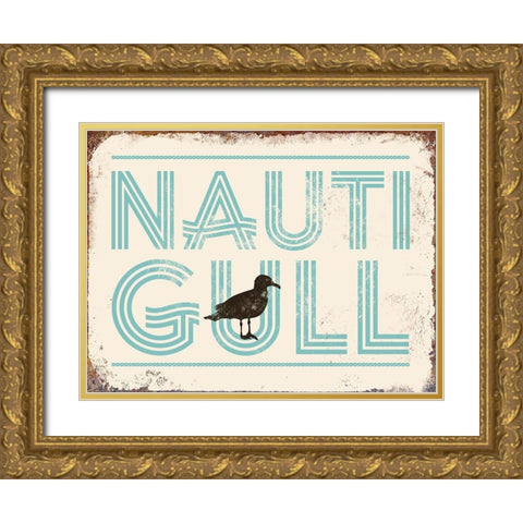 Punny Nautical VI Gold Ornate Wood Framed Art Print with Double Matting by Brando, J.J.