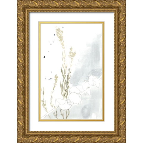 Wildflower Triptych II Gold Ornate Wood Framed Art Print with Double Matting by Goldberger, Jennifer