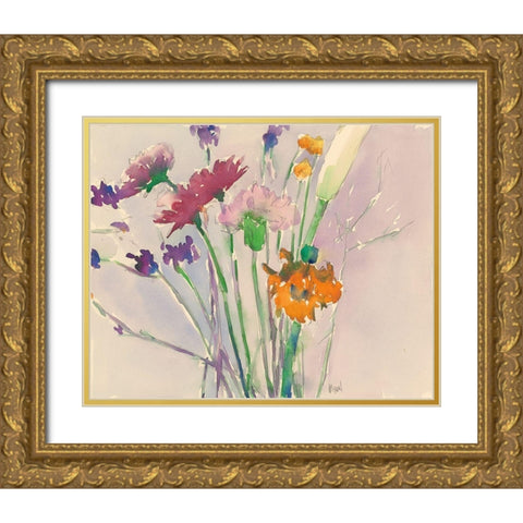 Wild Flower Cuttings Gold Ornate Wood Framed Art Print with Double Matting by Dixon, Samuel