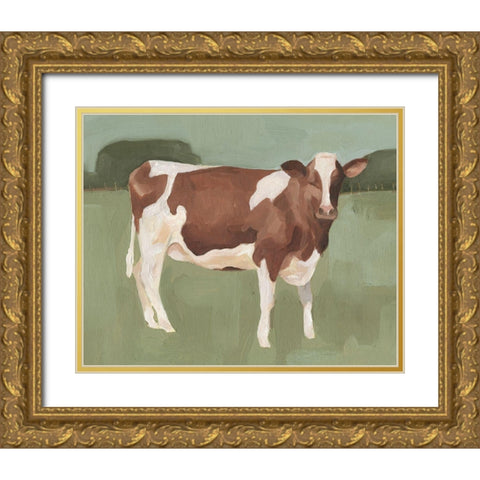 Bovine Field II Gold Ornate Wood Framed Art Print with Double Matting by Scarvey, Emma