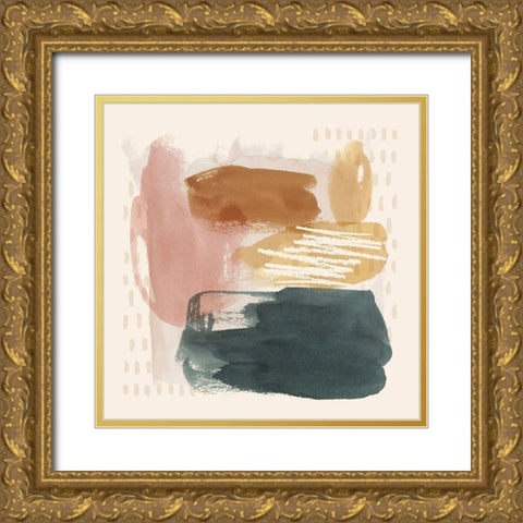 Ochre Echo IV Gold Ornate Wood Framed Art Print with Double Matting by Popp, Grace