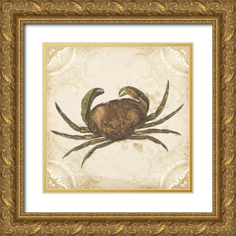 La Mer Shellfish I Gold Ornate Wood Framed Art Print with Double Matting by Wang, Melissa