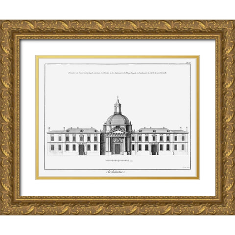 Architectural Elevation I Gold Ornate Wood Framed Art Print with Double Matting by Diderot, Denis