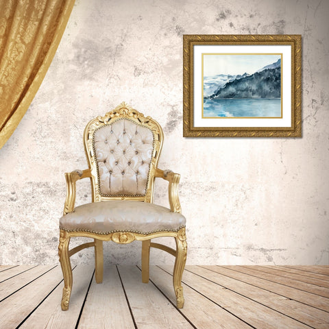 Winter Fjords II Gold Ornate Wood Framed Art Print with Double Matting by Parker, Jennifer Paxton