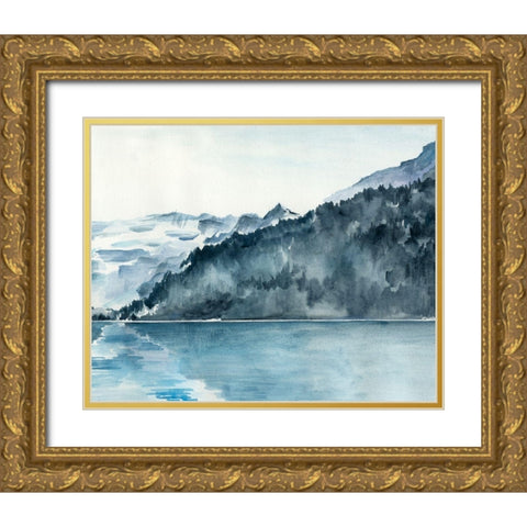 Winter Fjords II Gold Ornate Wood Framed Art Print with Double Matting by Parker, Jennifer Paxton