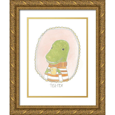 Caffeinated Cutie IV Gold Ornate Wood Framed Art Print with Double Matting by Vess, June Erica