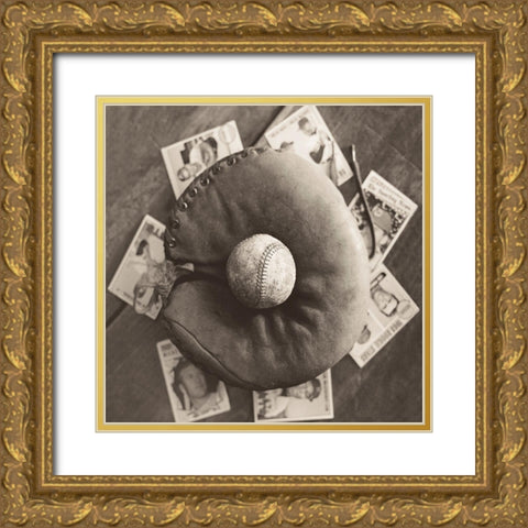 Baseball Nostalgia III Gold Ornate Wood Framed Art Print with Double Matting by Messer, Judy B.