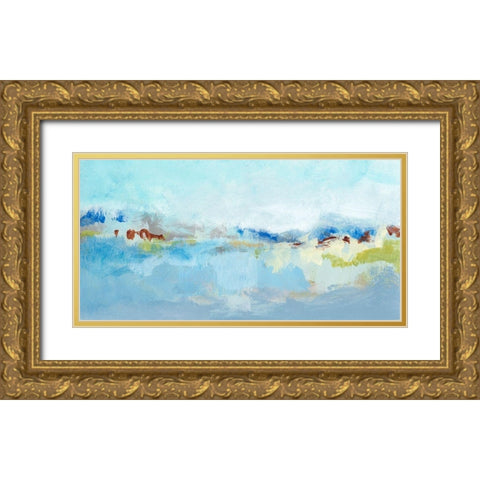 Sea Breeze Landscape I Gold Ornate Wood Framed Art Print with Double Matting by Long, Christina