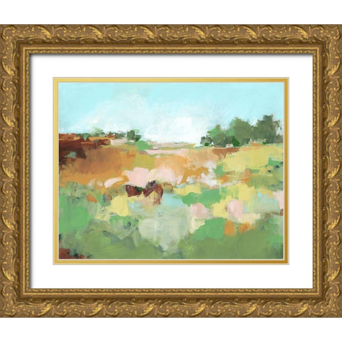 Summer Walk II Gold Ornate Wood Framed Art Print with Double Matting by Long, Christina