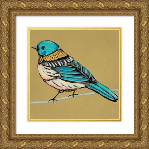 Winged Sketch III on Ochre Gold Ornate Wood Framed Art Print with Double Matting by Zarris, Chariklia