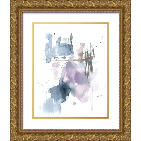 Violet and Paynes Splash II Gold Ornate Wood Framed Art Print with Double Matting by Goldberger, Jennifer
