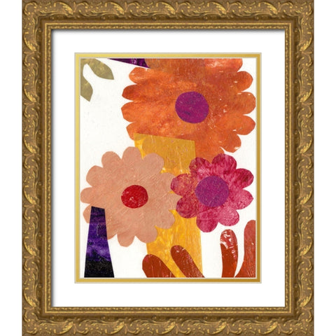 Fiesta Floral I Gold Ornate Wood Framed Art Print with Double Matting by Moore, Regina