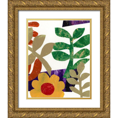 Fiesta Floral II Gold Ornate Wood Framed Art Print with Double Matting by Moore, Regina