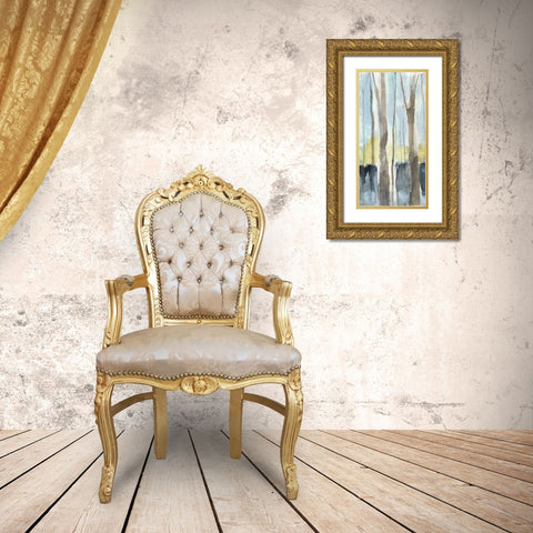 Treeline Diptych I Gold Ornate Wood Framed Art Print with Double Matting by Goldberger, Jennifer