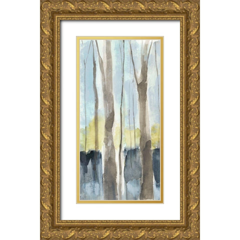 Treeline Diptych I Gold Ornate Wood Framed Art Print with Double Matting by Goldberger, Jennifer
