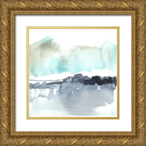 Snow Line III Gold Ornate Wood Framed Art Print with Double Matting by Goldberger, Jennifer