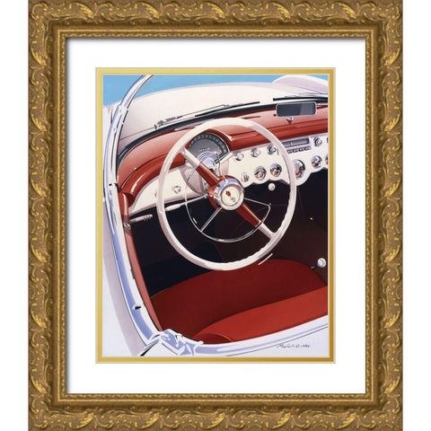 Steering Gold Ornate Wood Framed Art Print with Double Matting by Mukai, Dennis