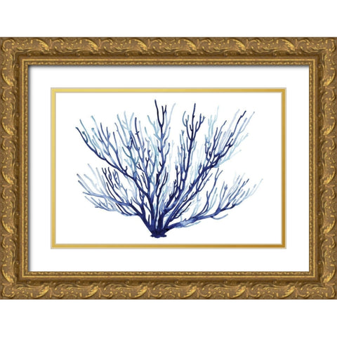 Azure Fan II Gold Ornate Wood Framed Art Print with Double Matting by Popp, Grace