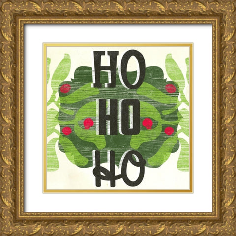 Lets Get Jolly II Gold Ornate Wood Framed Art Print with Double Matting by Vess, June Erica