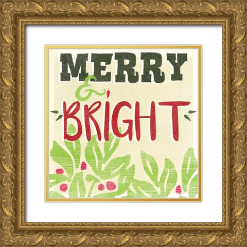 Lets Get Jolly III Gold Ornate Wood Framed Art Print with Double Matting by Vess, June Erica