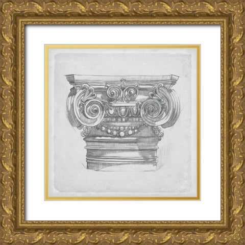 Capital Study I Gold Ornate Wood Framed Art Print with Double Matting by Wang, Melissa