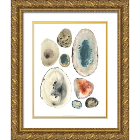 Geode Collection II Gold Ornate Wood Framed Art Print with Double Matting by Vess, June Erica