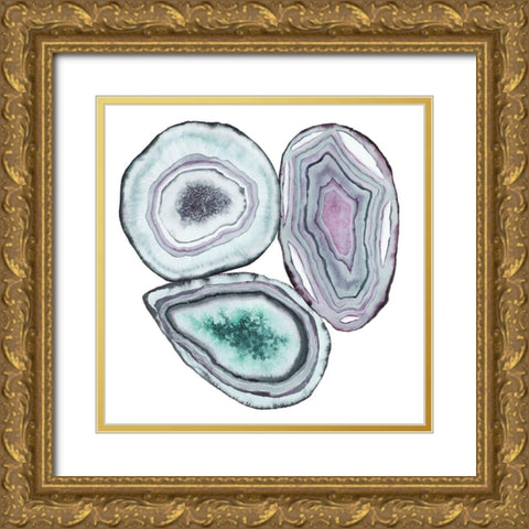 Geode Gems I Gold Ornate Wood Framed Art Print with Double Matting by Popp, Grace
