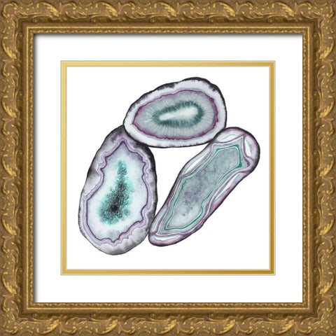 Geode Gems III Gold Ornate Wood Framed Art Print with Double Matting by Popp, Grace