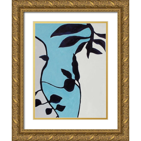 Graphic French Botanical II Gold Ornate Wood Framed Art Print with Double Matting by Delamater, Rob