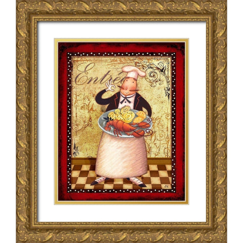 Chefs Bon Appetit III Gold Ornate Wood Framed Art Print with Double Matting by Eisner, Viv
