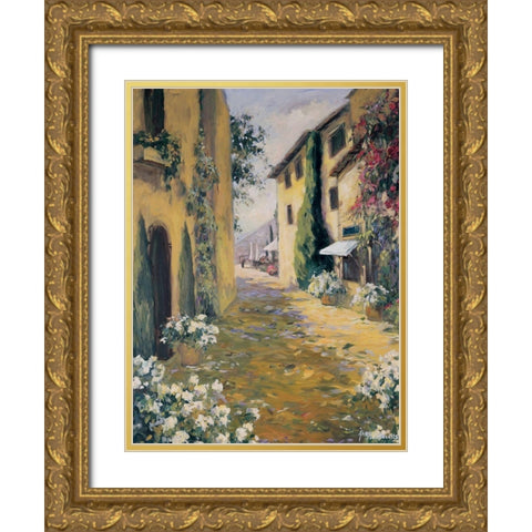 Italian Villa I Gold Ornate Wood Framed Art Print with Double Matting by Stevens, Allayn