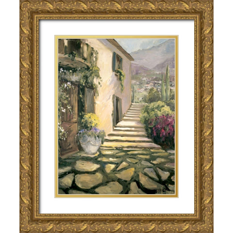 Italian Villa II Gold Ornate Wood Framed Art Print with Double Matting by Stevens, Allayn