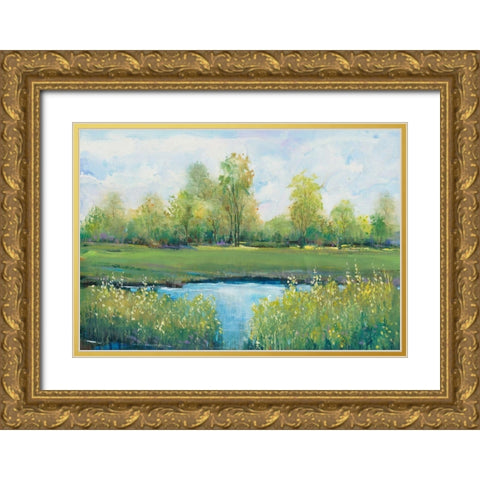 Tranquil Park II Gold Ornate Wood Framed Art Print with Double Matting by OToole, Tim