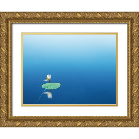 Lilypad I Gold Ornate Wood Framed Art Print with Double Matting by McLoughlin, James