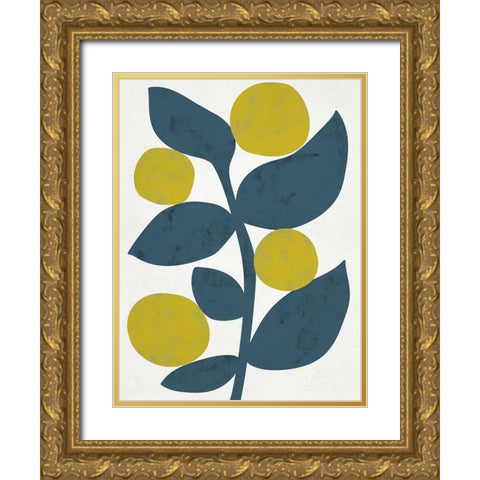 Branch II Gold Ornate Wood Framed Art Print with Double Matting by Zarris, Chariklia